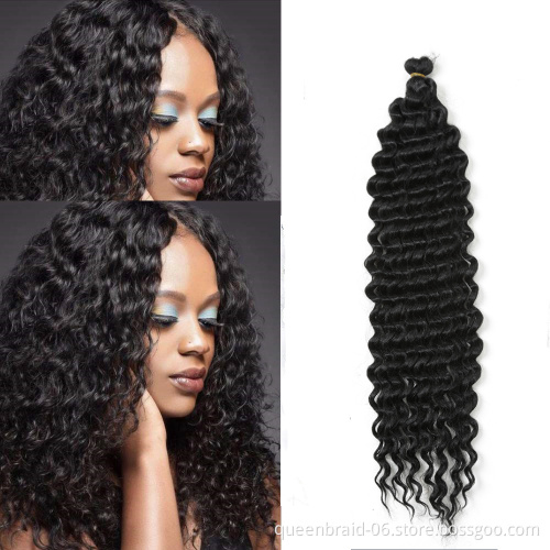 22inch Long Deep Twist Crochet Hair Water Wave Hair Synthetic Braiding Hair Extensions For Black Women